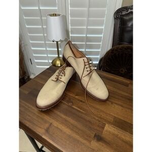 Dries Van Noten Italy  Linen Beige oxford laces textured Shoes US 11 Eu 45